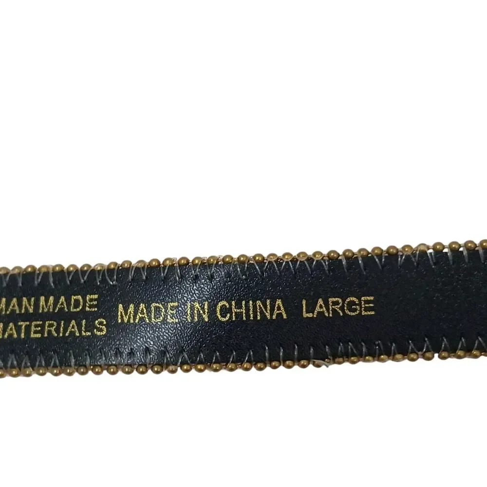 Vintage Aimee Lynn Belt Golden Tapestry Woven Sz‎ Large Artsy Mid Century Modern